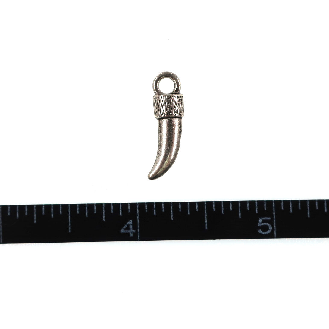 10 pack Italian horn - antique silver color