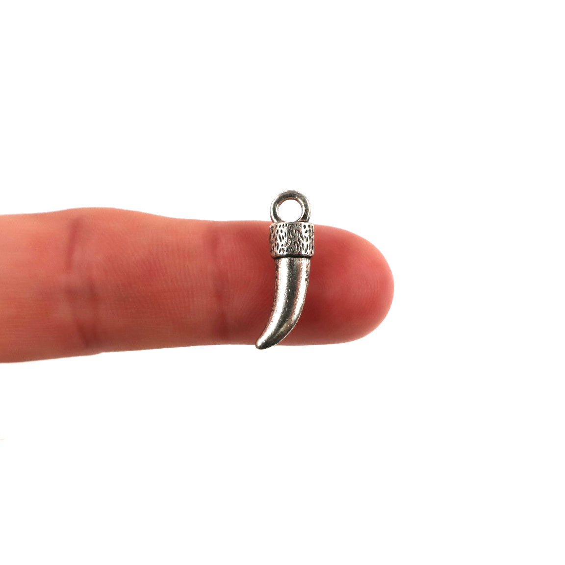 10 pack Italian horn - antique silver color