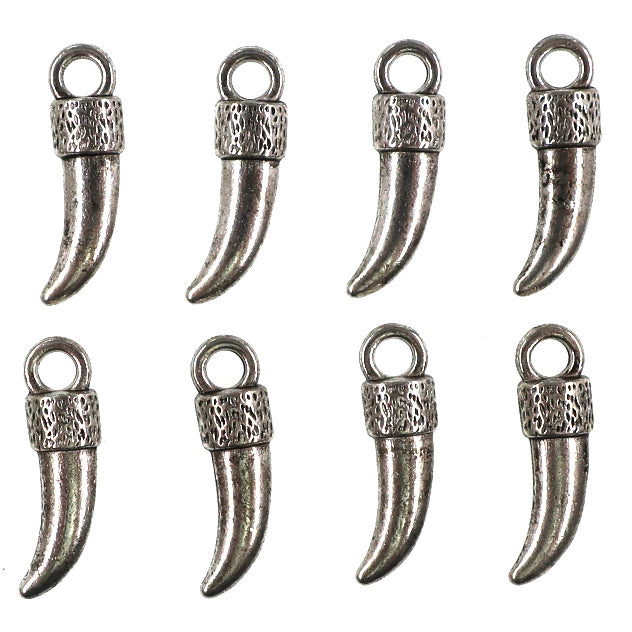 10 pack Italian horn - antique silver color
