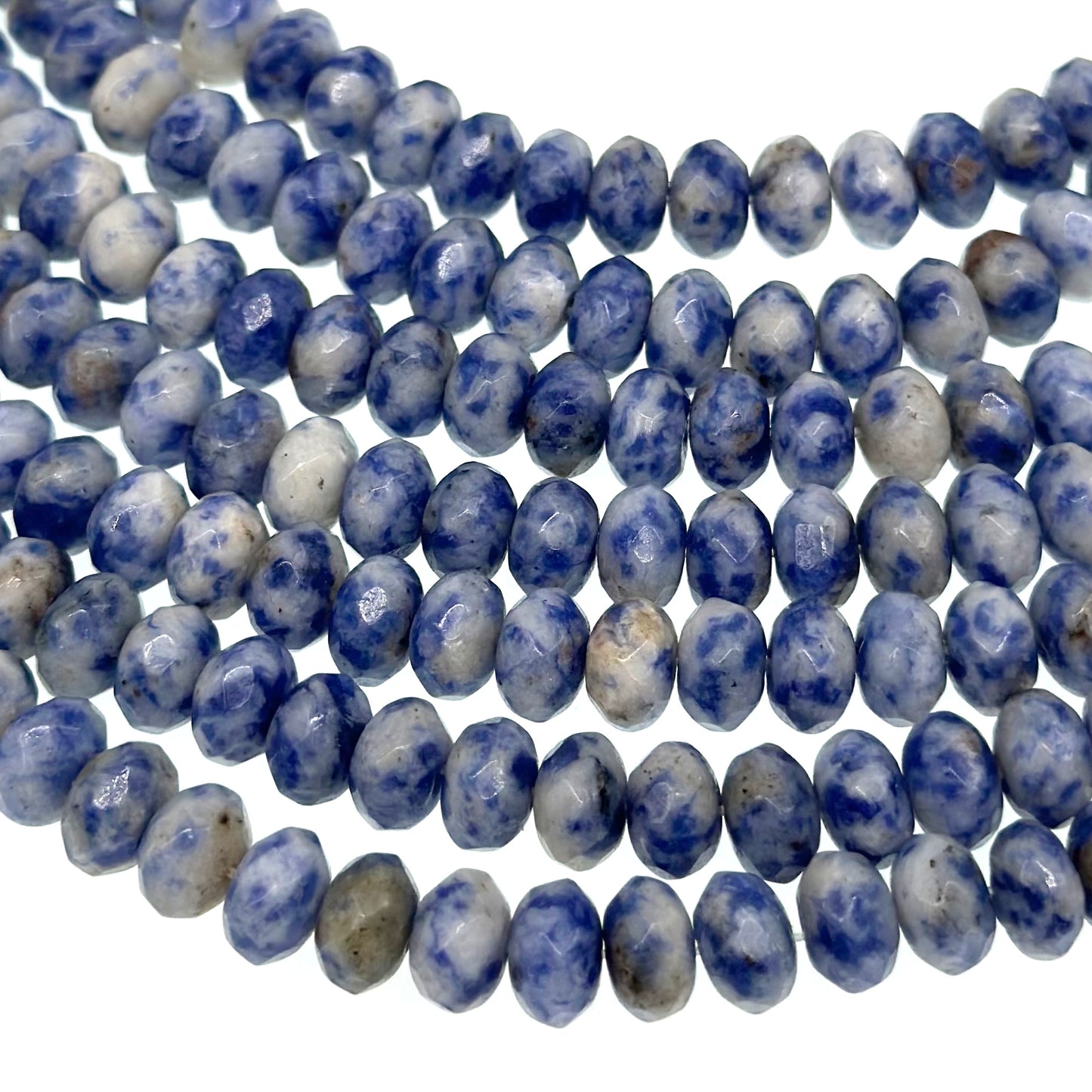 8x5mm · BLUE SPOT STONE · rondelle · faceted · 15" strand · approx. 70 beads · G22-3