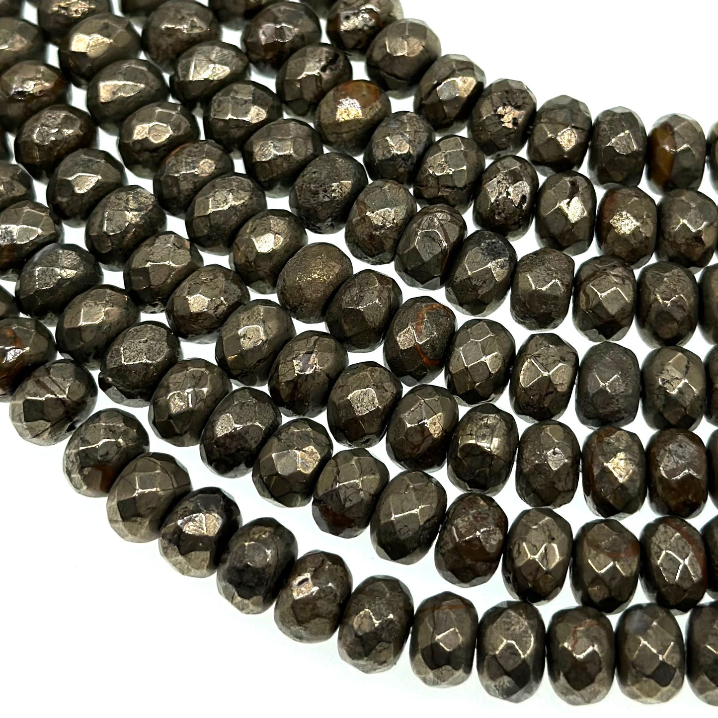 8x5mm - Pyrite - Rondelle - Faceted