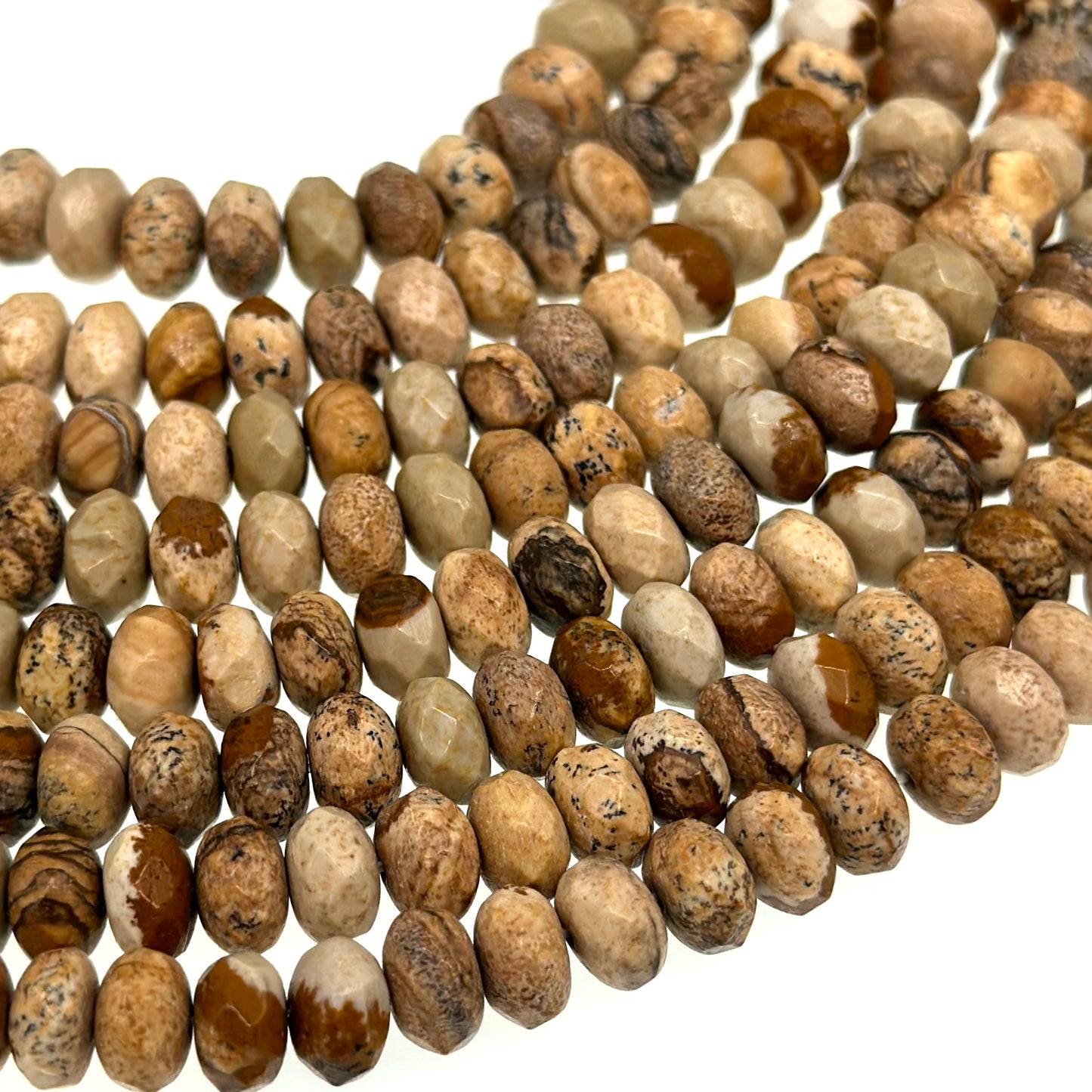 8x5mm - Picture Jasper - Rondelle - Faceted