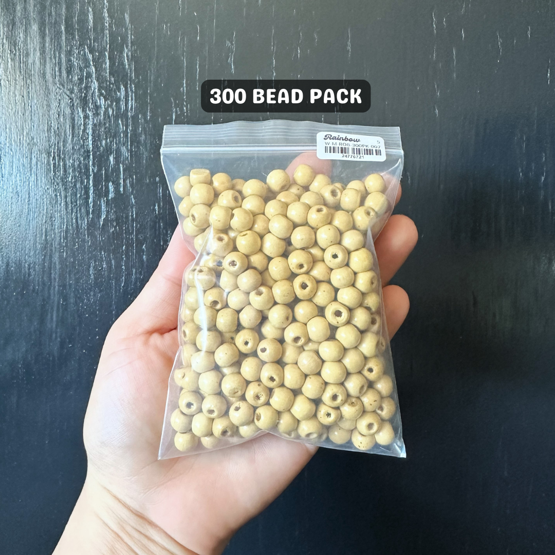 8mm BEIGE wood beads
