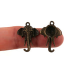 (10 pack) elephant head charms - antique bronze