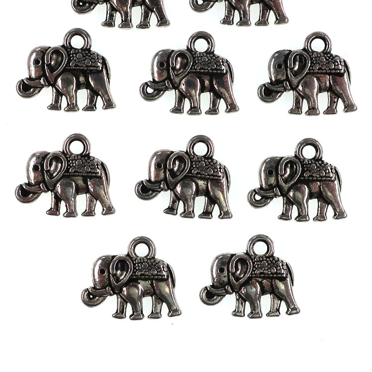 (10 pack) Vintage Elephant charms - antique silver