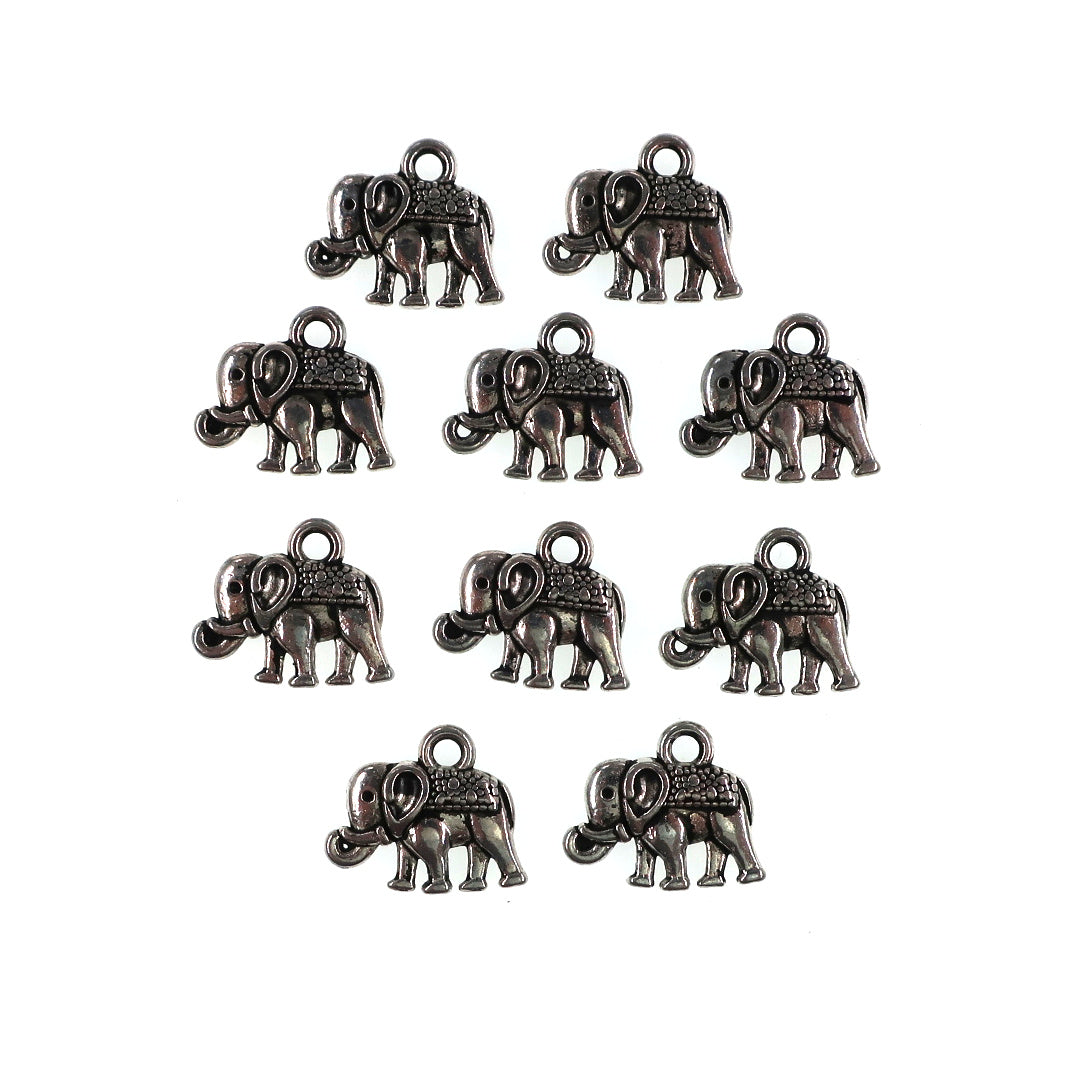 (10 pack) Vintage Elephant charms - antique silver