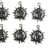 (10 pack) Sun Flower charms - antique silver