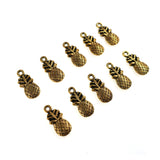 10 pack - Pineapple charms - antique gold color