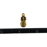 10 pack - Pineapple charms - antique gold color