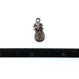 (10 pack) pineapple charms - antique silver color