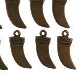 (10 pack) Italian horn charms - antique bronze