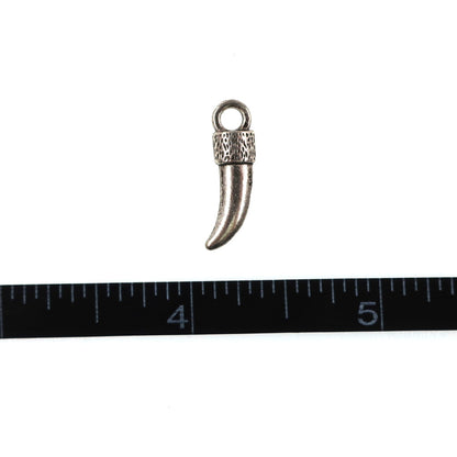 10 pack Italian horn - antique silver color