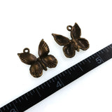 (10 pack) butterfly charms - antique bronze