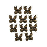 (10 pack) butterfly charms - antique bronze