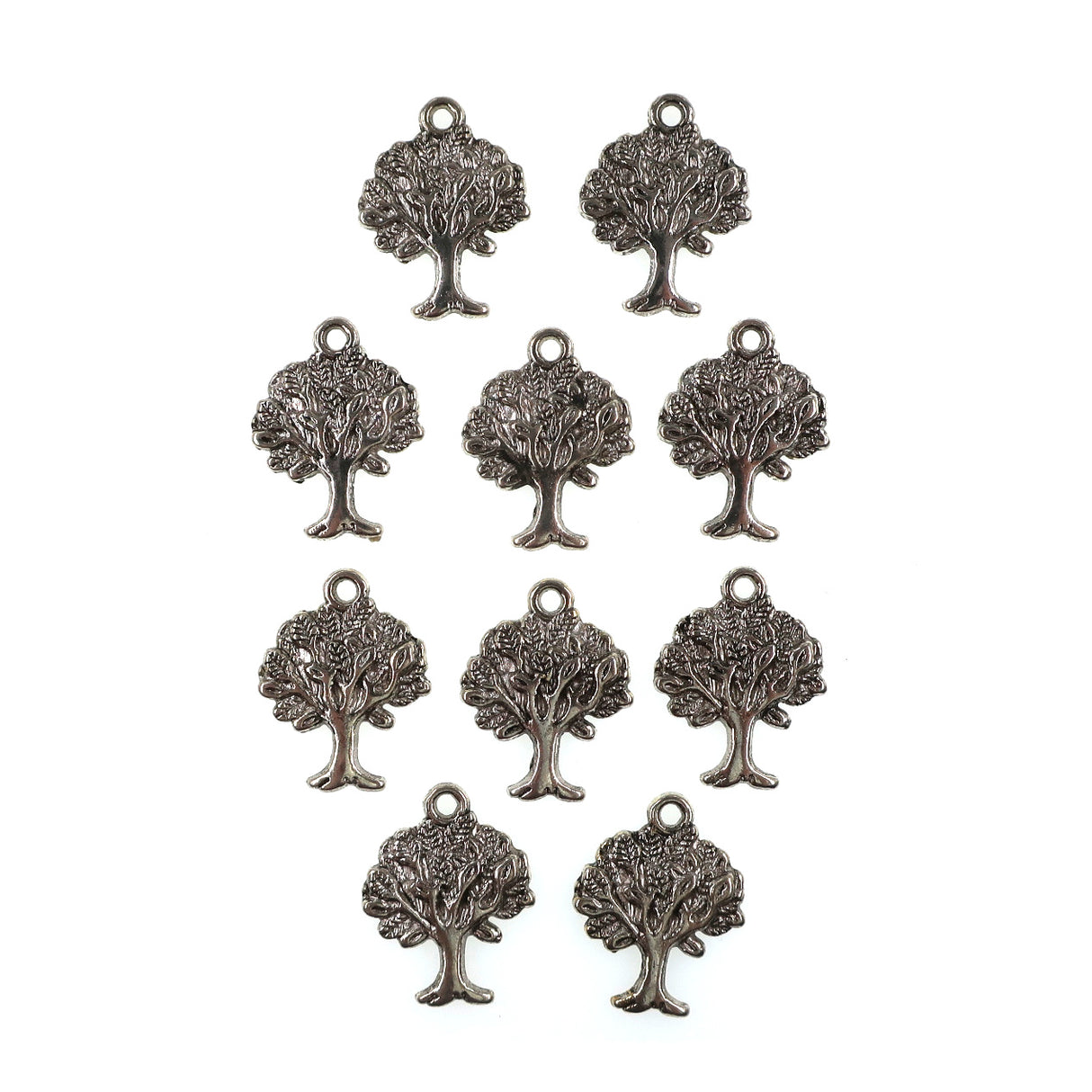 (10 packl) tree charms - antique silver