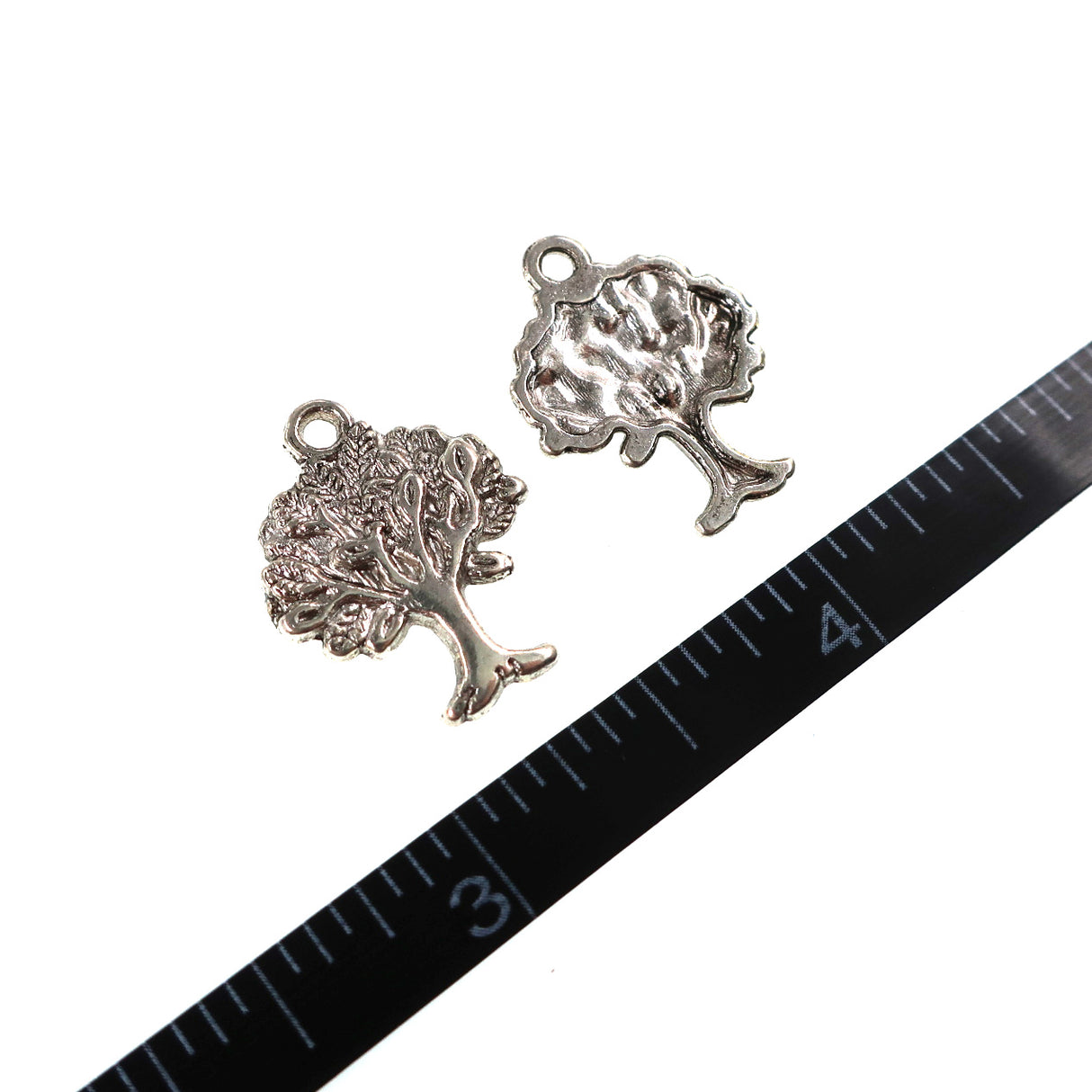 (10 packl) tree charms - antique silver