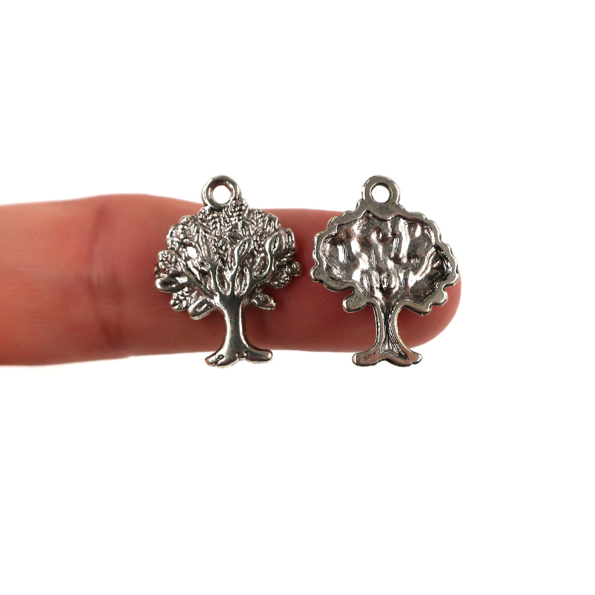 (10 packl) tree charms - antique silver