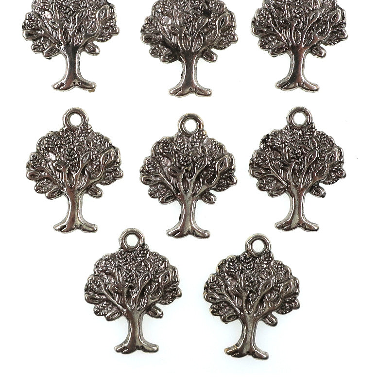 (10 packl) tree charms - antique silver