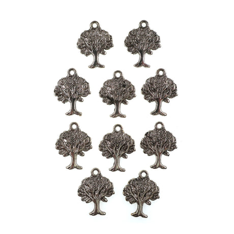 (10 packl) tree charms - antique silver