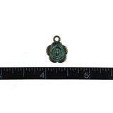 10 pack - Flower charms - bronzed patina (double-sided)