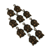 (10 pack) Buddha head charms - antique bronze