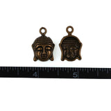 (10 pack) Buddha head charms - antique bronze