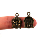 (10 pack) Buddha head charms - antique bronze