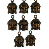 (10 pack) Buddha head charms - antique bronze