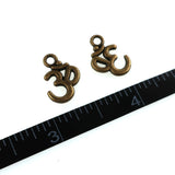 (10 pack) Ohm symbol charms - antique bronze