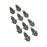 (10 pack) Hamsa Hand charms - antique silver