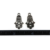 (10 pack) Hamsa Hand charms - antique silver