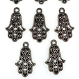 (10 pack) Hamsa Hand charms - antique silver