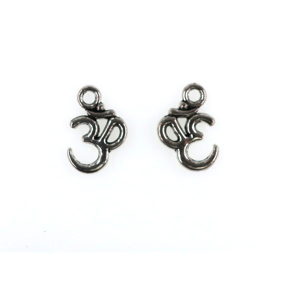 (10 pack) Ohm Symbol charms - antique silver