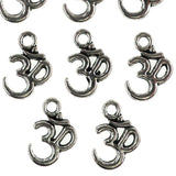 (10 pack) Ohm Symbol charms - antique silver