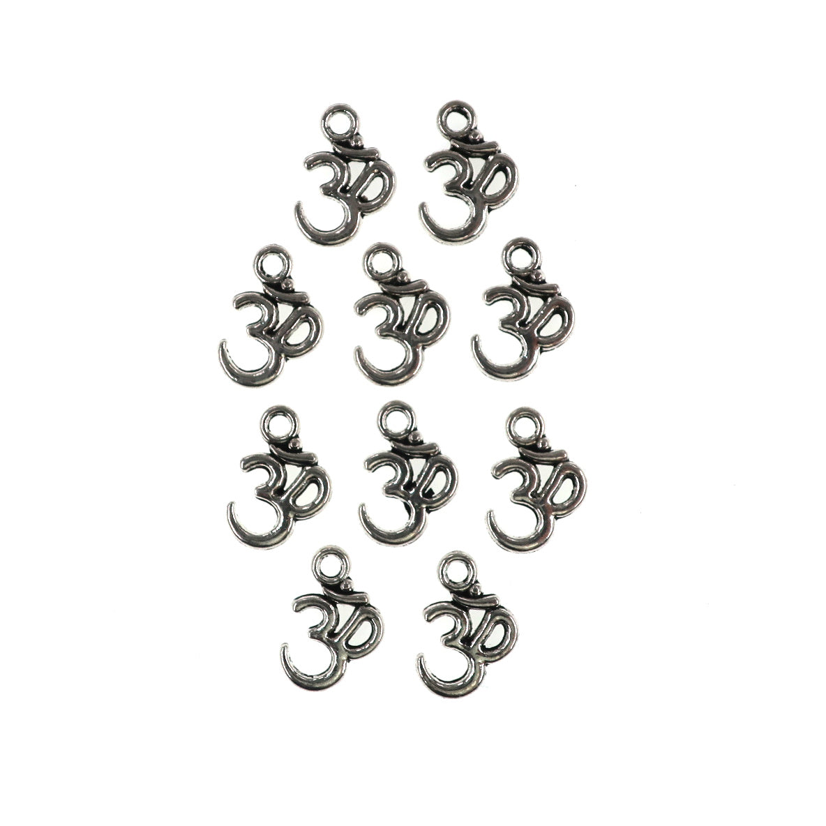 (10 pack) Ohm Symbol charms - antique silver