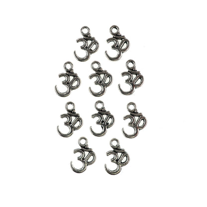 (10 pack) Ohm Symbol charms - antique silver
