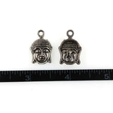 (10 pack) buddha head charms - antique silver