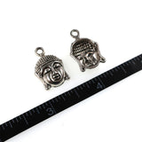 (10 pack) buddha head charms - antique silver