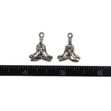 10 pack Easy Pose Yoga charms - antique silver charms