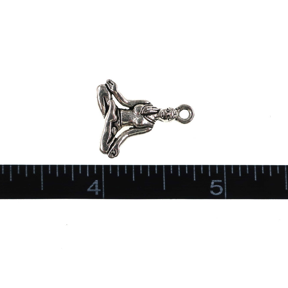 10 pack Easy Pose Yoga charms - antique silver charms