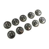 10 pack Ohm Coin charms - antique silver color - (double-sided)