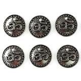 10 pack Ohm Coin charms - antique silver color - (double-sided)