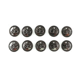 10 pack Ohm Coin charms - antique silver color - (double-sided)