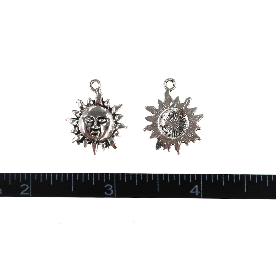 (10 pack) Sun Flower charms - antique silver