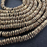 6mm gold electroplated hematite beads - disc - wavy - 16" strand - approx. 200 beads