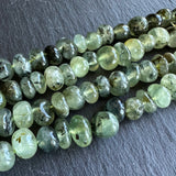 Medium prehnite nugget beads - 15" strand