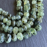 Medium prehnite nugget beads - 15" strand