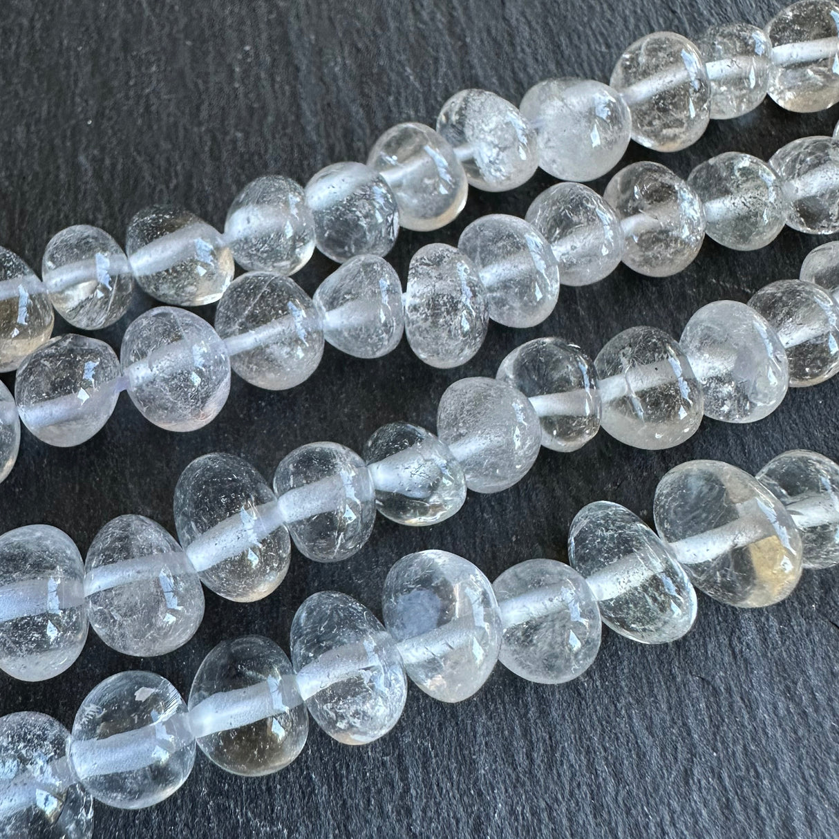 Medium crystal quartz nugget beads - 15" strand