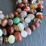 Medium mixed gemstone nugget beads - 15" strand