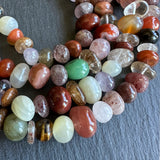 Medium mixed gemstone nugget beads - 15" strand